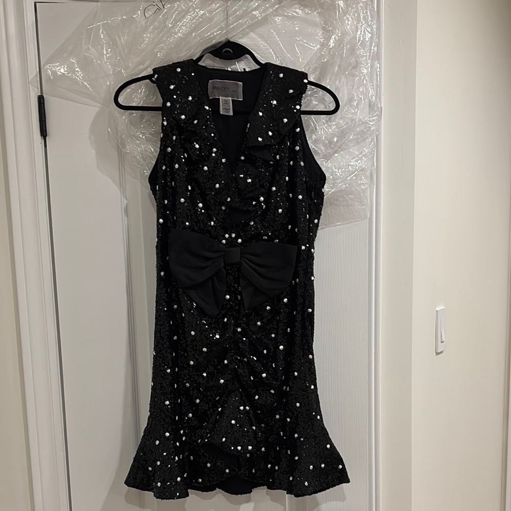 Giambattista Valli & H&M Black Sleeveless Dress with Flounce and Bow